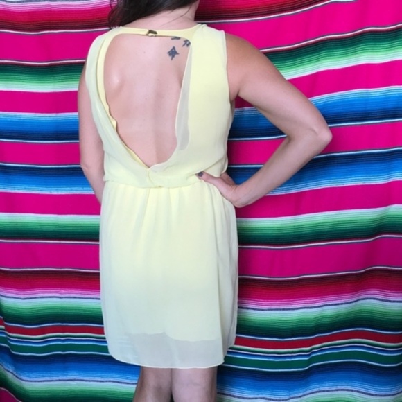 Zara Dress w Sheer Overlay Open Back Cutout Buckle - Picture 2 of 8